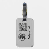 Einfacher minimaler q r Code Hinzufügen Logo-Scan- Gepäckanhänger (Rückseite vertikal)