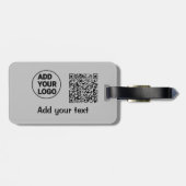 Einfacher minimaler q r Code Hinzufügen Logo-Scan- Gepäckanhänger (Rückseite horizontal)