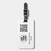 Einfacher minimaler q r Code Hinzufügen Logo Scan- Gepäckanhänger (Vorderseite vertikal)