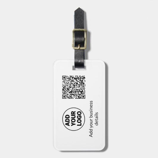 Einfacher minimaler q r Code Hinzufügen Logo Scan- Gepäckanhänger (Vorderseite vertikal)