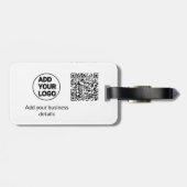 Einfacher minimaler q r Code Hinzufügen Logo Scan- Gepäckanhänger (Rückseite horizontal)