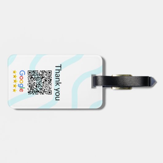 Einfacher minimaler q r Code Hinzufügen Logo Scan- Gepäckanhänger (Rückseite horizontal)