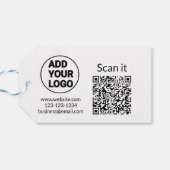 Einfacher minimaler q r Code Hinzufügen Logo Scan- Geschenkanhänger (Rückseite Horizontal)