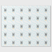 Einfacher minimaler q r Code Hinzufügen Logo Scan- Geschenkpapier (Flach)