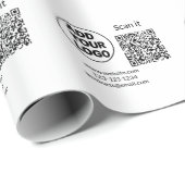 Einfacher minimaler q r Code Hinzufügen Logo Scan- Geschenkpapier (Rolleneckpunkt)