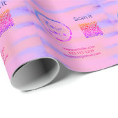 Einfacher minimaler q r Code Hinzufügen Logo Scan- Geschenkpapier (Rolleneckpunkt)