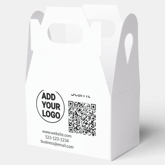 Einfacher minimaler q r Code Hinzufügen Logo Scan- Geschenkschachtel (Geöffnet)