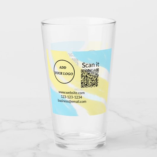 Einfacher minimaler q r Code Hinzufügen Logo Scan- Glas (Vorderseite)