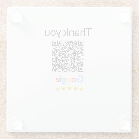 Einfacher minimaler q r Code Hinzufügen Logo Scan- Glasuntersetzer (Rückseite)