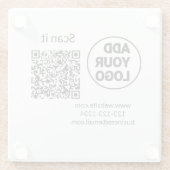 Einfacher minimaler q r Code Hinzufügen Logo Scan- Glasuntersetzer (Rückseite)