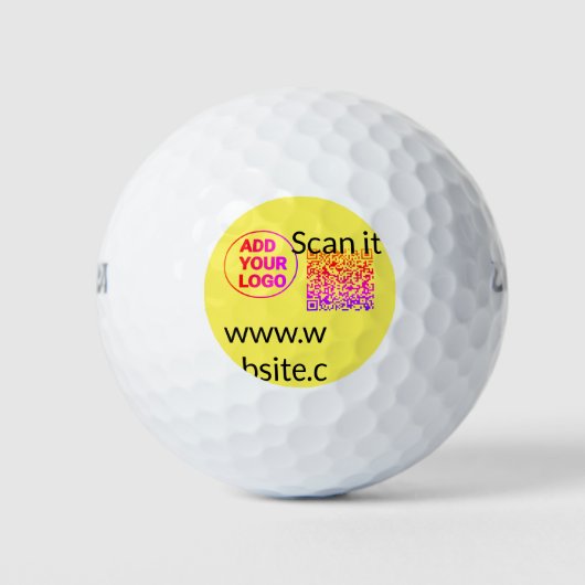 Einfacher minimaler q r Code Hinzufügen Logo Scan- Golfball (Vorderseite)