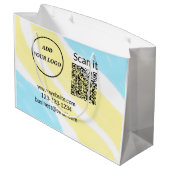 Einfacher minimaler q r Code Hinzufügen Logo Scan- Große Geschenktüte (Rückseite Schrägansicht)