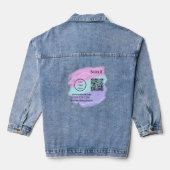 Einfacher minimaler q r Code Hinzufügen Logo Scan- Jeansjacke (Rückseite)