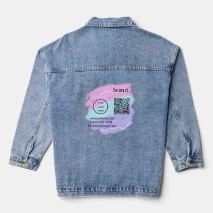 Einfacher minimaler q r Code Hinzufügen Logo Scan- Jeansjacke