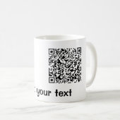Einfacher minimaler q r Code Hinzufügen Logo-Scan- Kaffeetasse (VorderseiteRechts)
