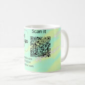 Einfacher minimaler q r Code Hinzufügen Logo Scan- Kaffeetasse (VorderseiteRechts)