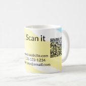 Einfacher minimaler q r Code Hinzufügen Logo Scan- Kaffeetasse (VorderseiteRechts)