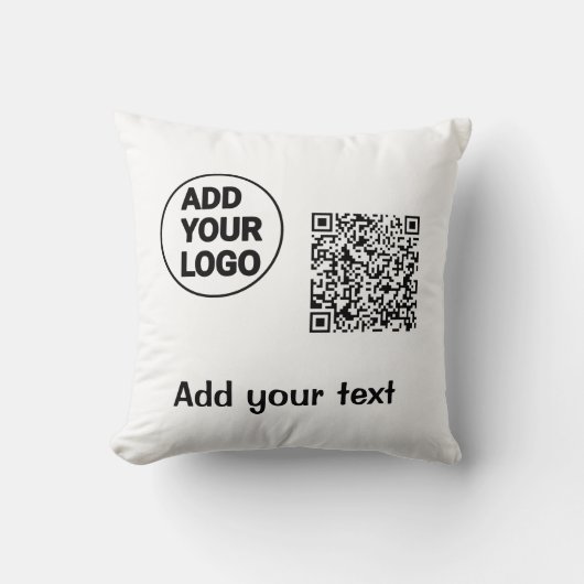 Einfacher minimaler q r Code Hinzufügen Logo-Scan- Kissen (Vorderseite)