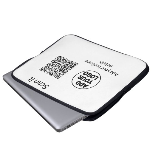 Einfacher minimaler q r Code Hinzufügen Logo Scan- Laptopschutzhülle (Vorne Knopf)