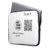 Einfacher minimaler q r Code Hinzufügen Logo Scan- Laptopschutzhülle (Vorderseite Links)