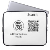 Einfacher minimaler q r Code Hinzufügen Logo Scan- Laptopschutzhülle (Vorderseite)