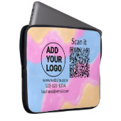 Einfacher minimaler q r Code Hinzufügen Logo Scan- Laptopschutzhülle (Vorne Rechts)