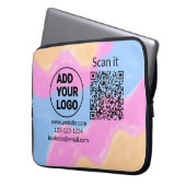 Einfacher minimaler q r Code Hinzufügen Logo Scan- Laptopschutzhülle (Vorderseite Links)
