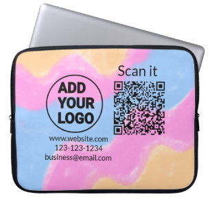 Einfacher minimaler q r Code Hinzufügen Logo Scan- Laptopschutzhülle