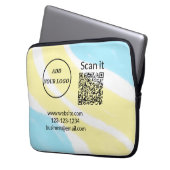 Einfacher minimaler q r Code Hinzufügen Logo Scan- Laptopschutzhülle (Vorderseite Links)
