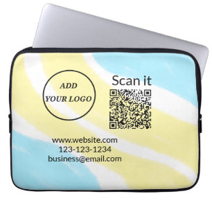 Einfacher minimaler q r Code Hinzufügen Logo Scan- Laptopschutzhülle