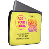 Einfacher minimaler q r Code Hinzufügen Logo Scan- Laptopschutzhülle (Vorne Rechts)