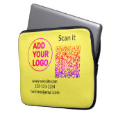 Einfacher minimaler q r Code Hinzufügen Logo Scan- Laptopschutzhülle (Vorderseite Links)