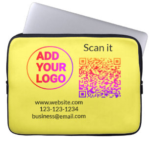 Einfacher minimaler q r Code Hinzufügen Logo Scan- Laptopschutzhülle