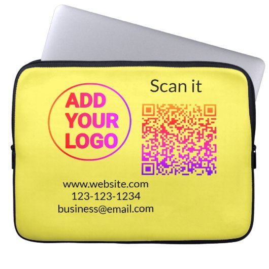 Einfacher minimaler q r Code Hinzufügen Logo Scan- Laptopschutzhülle (Vorderseite)