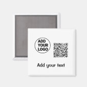 Einfacher minimaler q r Code Hinzufügen Logo-Scan- Magnet (Vorderseite/Rückseite)