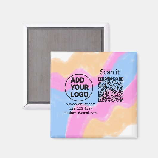Einfacher minimaler q r Code Hinzufügen Logo Scan- Magnet (Vorderseite/Rückseite)