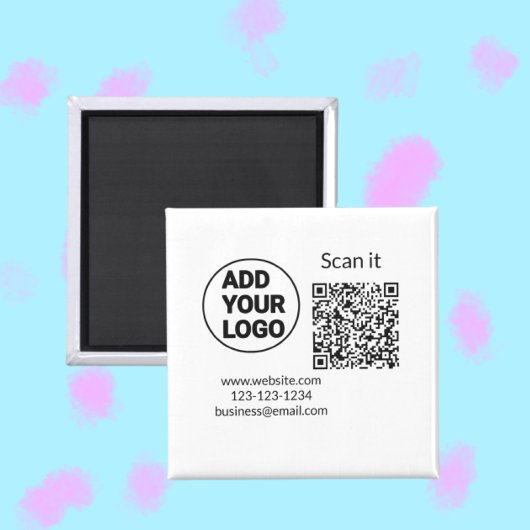 Einfacher minimaler q r Code Hinzufügen Logo Scan- Magnet