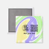 Einfacher minimaler q r Code Hinzufügen Logo-Scan- Magnet (Vorderseite/Rückseite)
