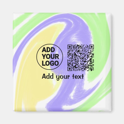 Einfacher minimaler q r Code Hinzufügen Logo-Scan- Magnet (Vorne)