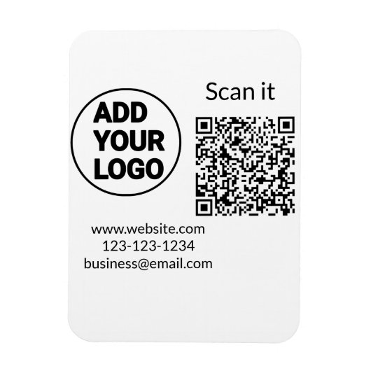 Einfacher minimaler q r Code Hinzufügen Logo Scan- Magnet (Vertikal)