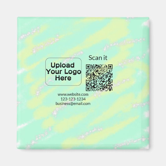 Einfacher minimaler q r Code Hinzufügen Logo Scan- Magnet (Vorne)