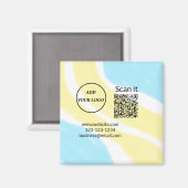 Einfacher minimaler q r Code Hinzufügen Logo Scan- Magnet (Vorderseite/Rückseite)