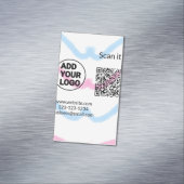 Einfacher minimaler q r Code Hinzufügen Logo Scan- Magnetische Visitenkarte (Beispiel)