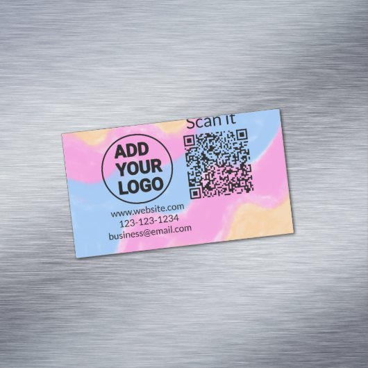 Einfacher minimaler q r Code Hinzufügen Logo Scan- Magnetische Visitenkarte (Beispiel)
