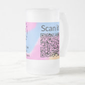 Einfacher minimaler q r Code Hinzufügen Logo Scan- Mattglas Bierglas (VorderseiteRechts)