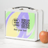 Einfacher minimaler q r Code Hinzufügen Logo-Scan- Metall Brotdose (Beispiel)