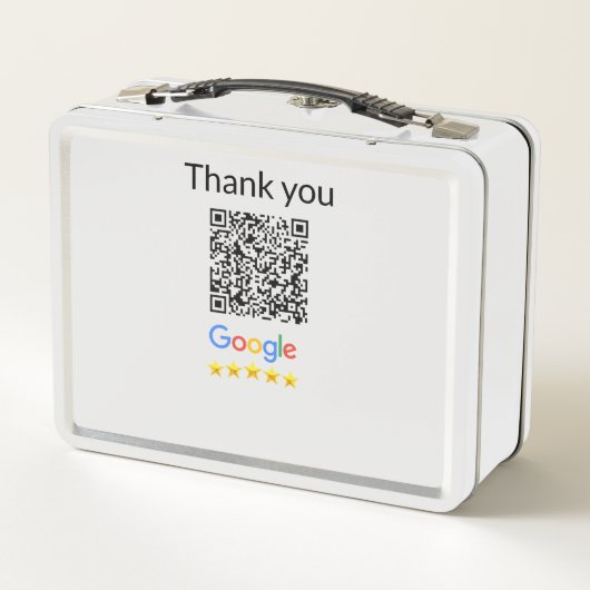 Einfacher minimaler q r Code Hinzufügen Logo Scan- Metall Brotdose (Rückseite)