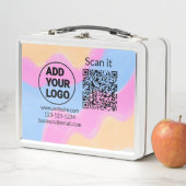 Einfacher minimaler q r Code Hinzufügen Logo Scan- Metall Brotdose (Beispiel)