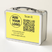 Einfacher minimaler q r Code Hinzufügen Logo Scan- Metall Brotdose (Rückseite)