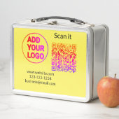 Einfacher minimaler q r Code Hinzufügen Logo Scan- Metall Brotdose (Beispiel)